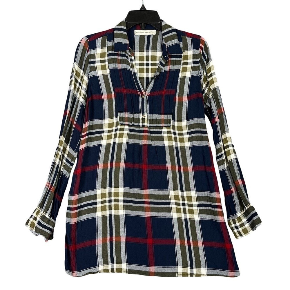 Abercrombie Fitch Top Womens XS Plaid Preppy Classic Fall Aesthetic‎ Coastal Fit